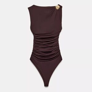 ZARA Polyamide Trim Bodysuit